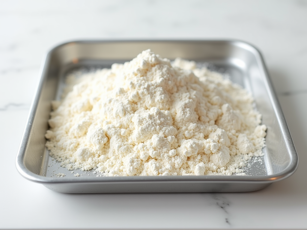 Fine white coconut flour powder